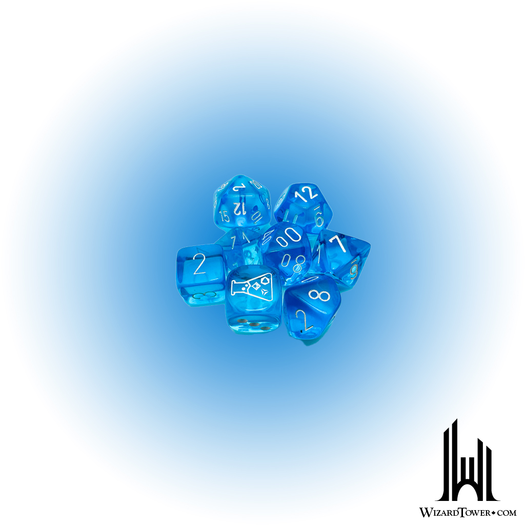 Translucent - 7-Die Set Polyhedral - Tropical Blue / White